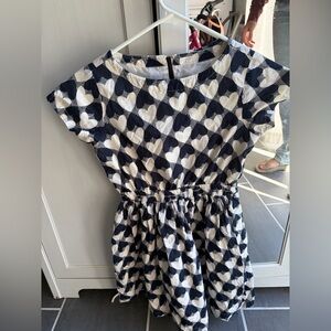 Navy and White Heart Pattern Kids Dress - Gap